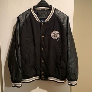 Chrysler Vintage Wool Blend Faux Leather Varsity Bomber Jacket Men’s XL